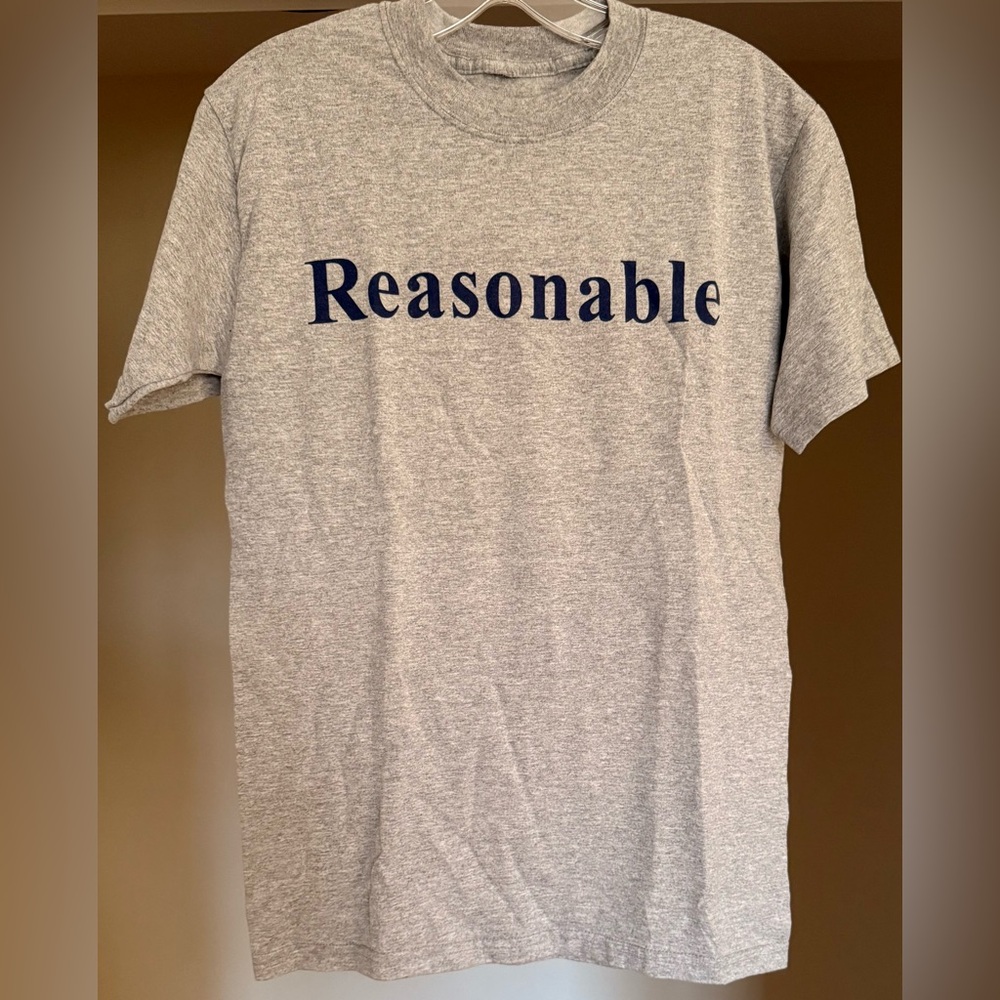 Source Unknown Gray Tee with Navy Text